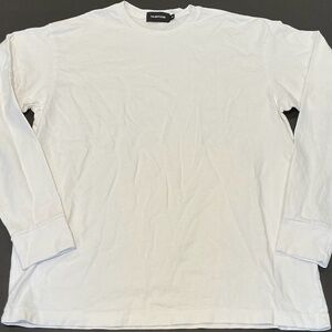 Talentless White Long Sleeve Crewneck Tee Size Small Minimalist Basics